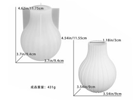 Molde silicona florero estriado bombe